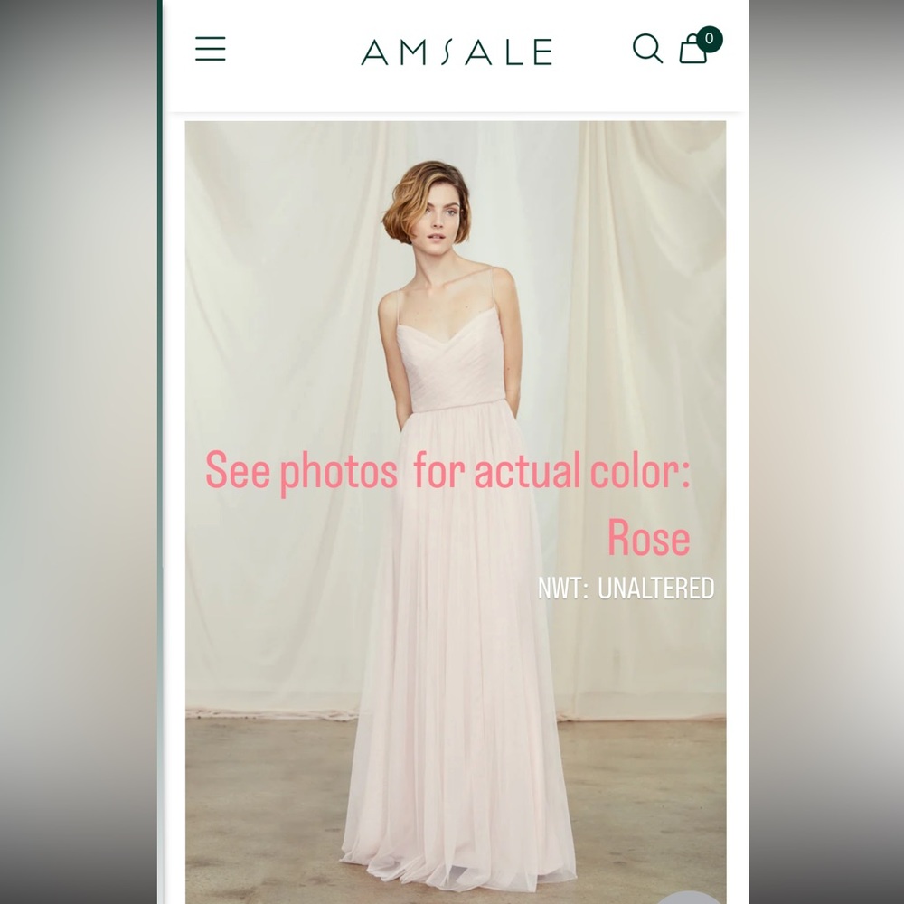 BRAND NEW! Amsale Ally Dress - Size 4, NWT, Unaltered. Color: Rose.